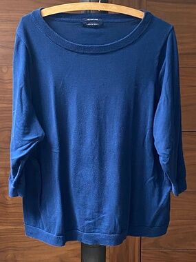 Classic Blue Lands' End Plus Size 2X Crewneck Sweater
